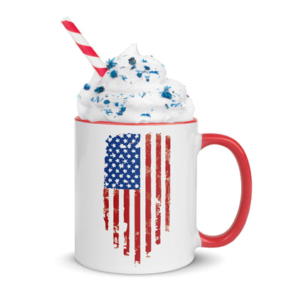 Tattered U.S. Flag- Mug with Color Inside