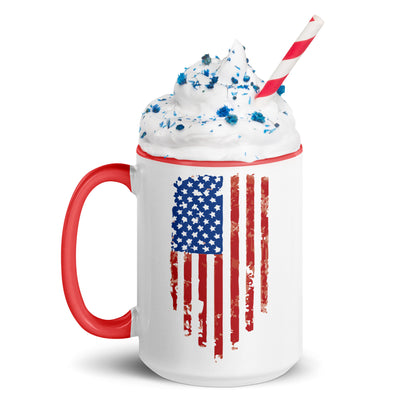 Tattered U.S. Flag- Mug with Color Inside