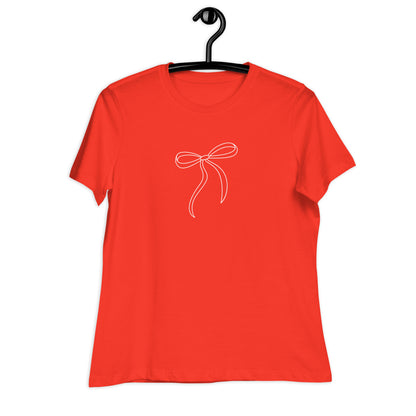 White Dainty Bow - Women's Relaxed T-Shirt