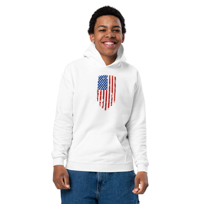 Tattered U.S Flag- Youth heavy blend hoodie