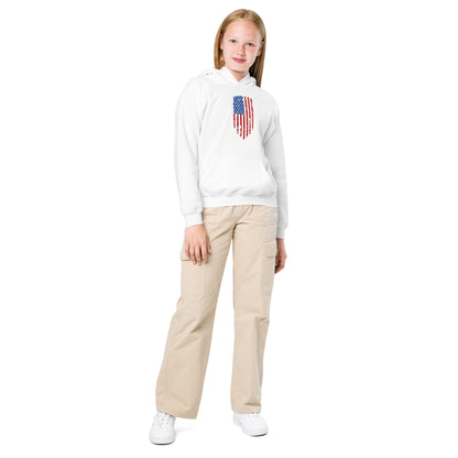 Tattered U.S Flag- Youth heavy blend hoodie