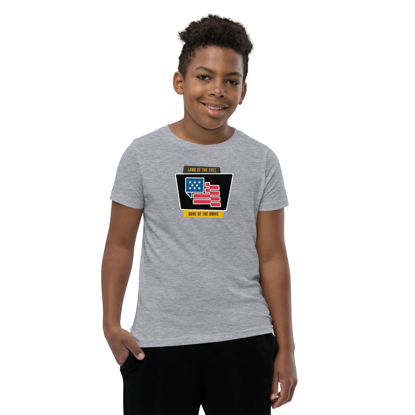 Land of the Free, Home of the Brave- Youth Short Sleeve T-Shirt