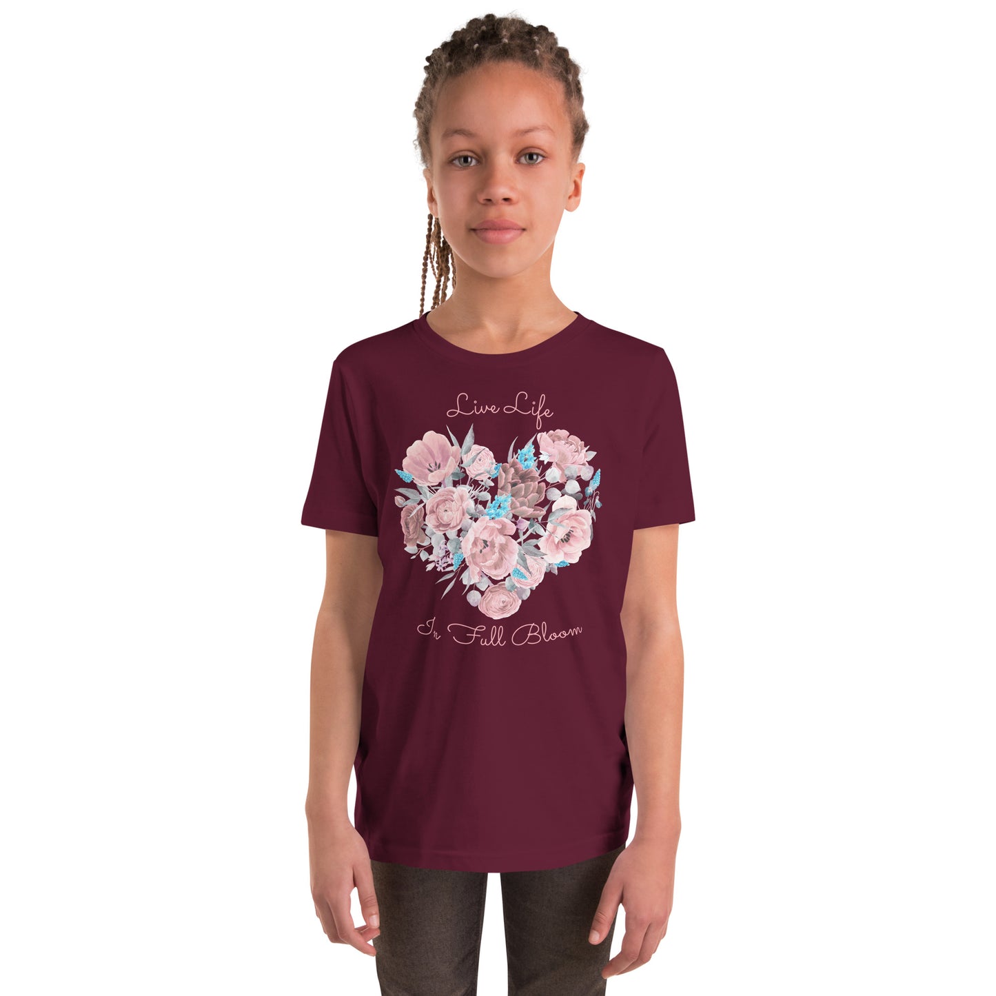 Full Bloom Heart - Youth Short Sleeve T-Shirt